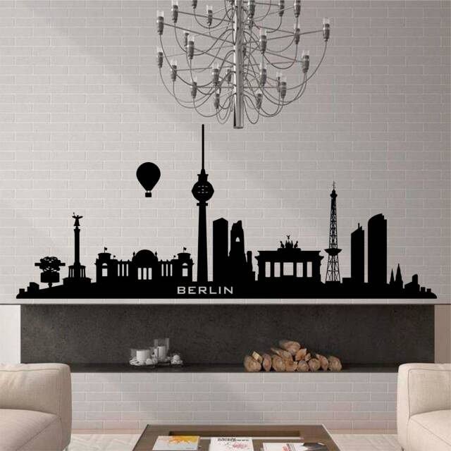Berlin Skyline -Vinyl Wall Art, Decal, Sticker, Transfer, Mural, Removable, Decoration, Interior, Exterior, Peel & Stick, Full - 0464 - image 1