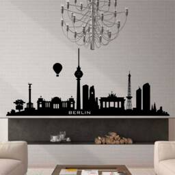 Berlin Skyline -Vinyl Wall Art, Decal, Sticker, Transfer, Mural, Removable, Decoration, Interior, Exterior, Peel & Stick, Full - 0464 - thumbnail 1