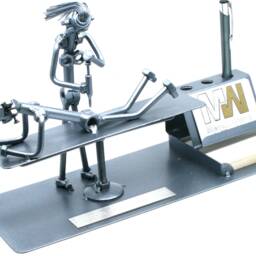 Personalized Nurse Metal Sculpture Gift - Scrap Figurine With Injection, Welded Art Business Card Holder - thumbnail 2