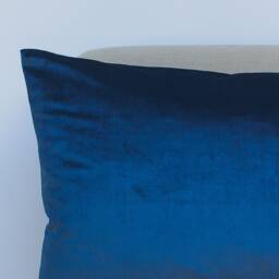 Bella Plain Velvet Xl Rectangular Cushion. Navy Blue Supersoft Chenille. Modern & On-Trend Home Accessory. 23X15 - thumbnail 3