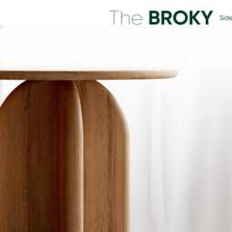 Solid Oak Round End Table Modern Minimalist Side Table - thumbnail 3