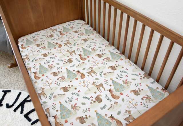 Christmas - Tree Woodland, Bedding, Duvet Covers, Fitted Sheets, Festive Bedding, Santa, Holiday Kids Bedding - image 1