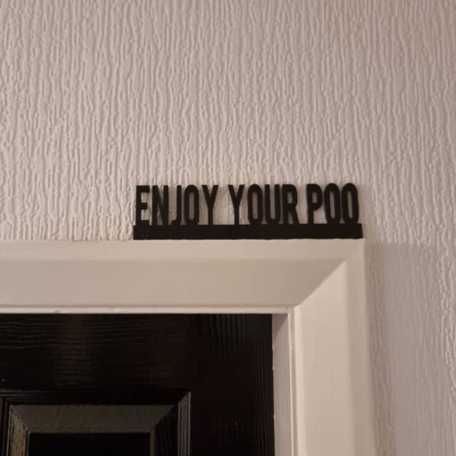 Enjoy Your Poo Door Topper, Shelf Decor, Wall Quirky Home Interior Gift, Door Decoration - image 1