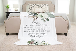 Gift From Kids, Grandma Quote, Custom Quote Blanket, Christmas Present, Floral Style Personalized Mom