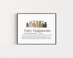 Fairy Dogparents Definition Print, Gift Idea For Dog Walker, Doggy Daycare Idea, Mum Gift, Owner Sitter - thumbnail 1