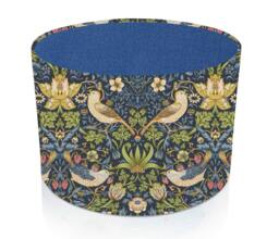 William Morris Strawberry Thief Navy Lampshade, Cobalt Blue, Handmade Table/Ceiling Shade - thumbnail 1
