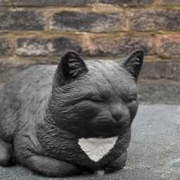 Outdoor Cat Decor Stone Kitty Statue Concrete Kitten Sculpture Pet Figurine Memorial Ornament Cat Lover Gift Garden Art - thumbnail 3