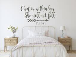 Psalm 465 Scripture Wall Decal - God Is Within Her, Christian Nursery Decor #256