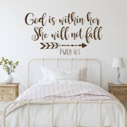 Psalm 465 Scripture Wall Decal - God Is Within Her, Christian Nursery Decor #256 - thumbnail 3