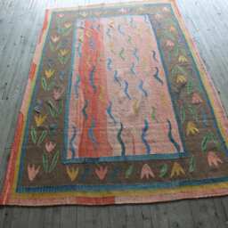 Pink Rug, Kilim Rug, Turkish Kilim Rug, Rug 6x8 Approx., Flat Weave Rug, Flower Rug, Bird Rug, Large Area Rugs, Kilim - thumbnail 3