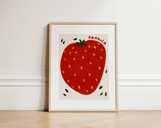 Fragola Print, Kitchen Wall Art, Cooking Art Decor, Poster, Trendy Gallery Print Unframed - image 1