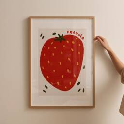 Fragola Print, Kitchen Wall Art, Cooking Art Decor, Poster, Trendy Gallery Print Unframed - thumbnail 2