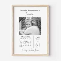Personalised Nanny Photo Print One Child Only Unframed Gift Nana Granny Birth - thumbnail 1