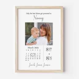Personalised Nanny Photo Print One Child Only Unframed Gift Nana Granny Birth - thumbnail 3