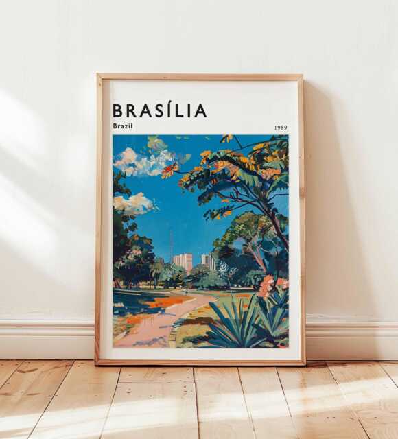 Brasilia Travel Poster Modernist Brazil Wall Art - image 1