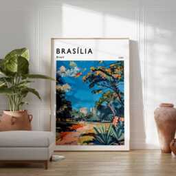 Brasilia Travel Poster Modernist Brazil Wall Art - thumbnail 2