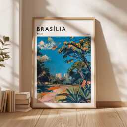 Brasilia Travel Poster Modernist Brazil Wall Art - thumbnail 3
