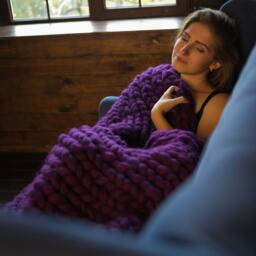 Special Offer For Giant Knit Wool Blanket Handmade Blanket, 100% Merino Throw Handmade Handknit - thumbnail 4