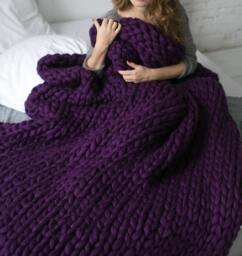 Special Offer For Giant Knit Wool Blanket Handmade Blanket, 100% Merino Throw Handmade Handknit
