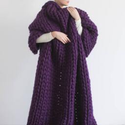 Special Offer For Giant Knit Wool Blanket Handmade Blanket, 100% Merino Throw Handmade Handknit - thumbnail 2