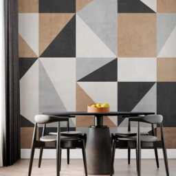 Geometric Abstract Figures Wall Mural Boho Sticker Neutral Color Decor Living Room Abstract Backdrop Customizable Decals Removable - thumbnail 2