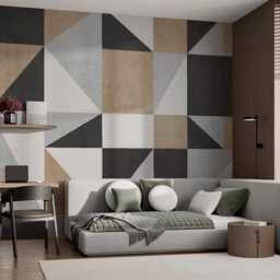 Geometric Abstract Figures Wall Mural Boho Sticker Neutral Color Decor Living Room Abstract Backdrop Customizable Decals Removable - thumbnail 4