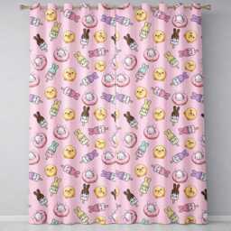 Easter Bunny Ice Cream Donut Chick Kawaii Soft Pink Background Seamless Pattern Readymade Eyelet Ring Top Thermal 100% Blackout Curtains - thumbnail 2