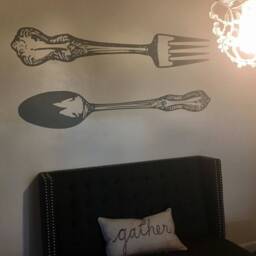 Retro Big Fork & Spoon Large Wall Decals 64 - thumbnail 3