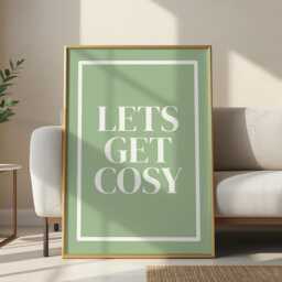 Let's Get Cosy Wall Art, Daily Affirmations Poster, Minimalist Decor, Cute Bedroom Print, Sage Green Simply Home Art - thumbnail 3