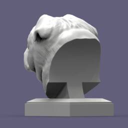 3D Printed Pug Bust Pet Memorial Dog Figurine - thumbnail 3