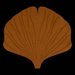 "Linen Ginkgo Leaf Mat ""Caramel" - thumbnail 4