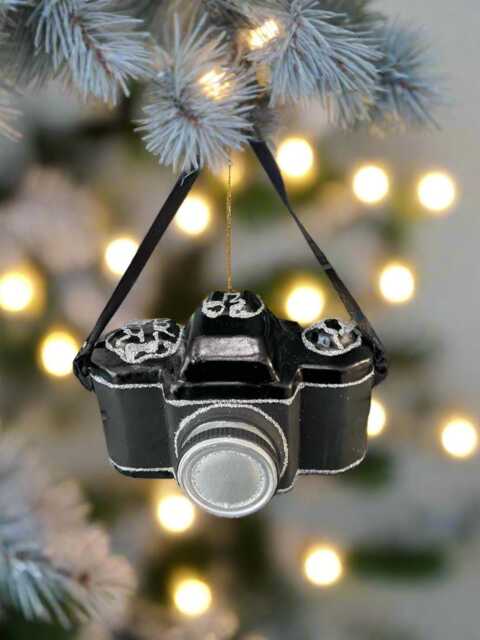 Glass Christmas Camera/ Photographers Camera Bauble Tree Hanging Decoration/Christmas/Seasonal/ Glass Item - image 1