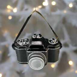 Glass Christmas Camera/ Photographers Camera Bauble Tree Hanging Decoration/Christmas/Seasonal/ Glass Item - thumbnail 3