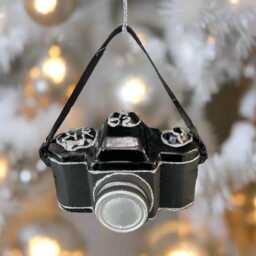 Glass Christmas Camera/ Photographers Camera Bauble Tree Hanging Decoration/Christmas/Seasonal/ Glass Item - thumbnail 2