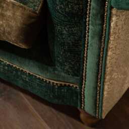 Chesterfield 3 Seater Sofa - Green Multicoloured Patchwork Fabric Couch British Handmade Living Room Furniture UK Usa - thumbnail 3