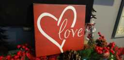 Love Sign Distressed Rustic Wood Heart Valentine's 5 Year Anniversary Gift Romantic Decor Primitive Open Wall Hanging