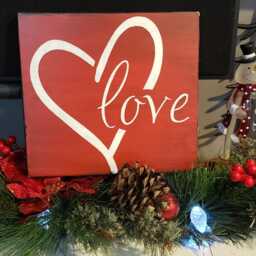 Love Sign Distressed Rustic Wood Heart Valentine's 5 Year Anniversary Gift Romantic Decor Primitive Open Wall Hanging - thumbnail 3