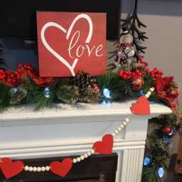 Love Sign Distressed Rustic Wood Heart Valentine's 5 Year Anniversary Gift Romantic Decor Primitive Open Wall Hanging - thumbnail 2