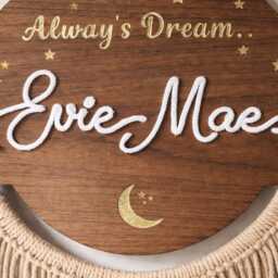 Personalised Wooden Name Sign - Boho Nursery Wall Decor, Macrame Fringe, UK Handmade - thumbnail 4