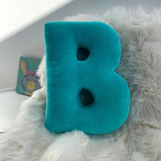 Velour Cotton Monogram Letter Pillow Custom Initial Cushion - image 1