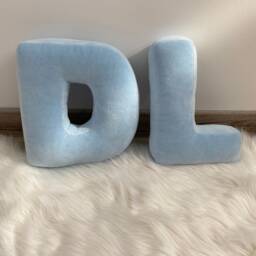 Velour Cotton Monogram Letter Pillow Custom Initial Cushion - thumbnail 3