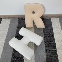 Velour Cotton Monogram Letter Pillow Custom Initial Cushion - thumbnail 2