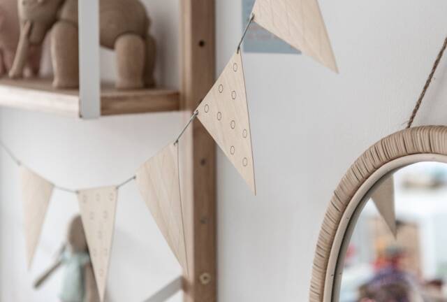 Pennant Chain For Children's Room Made Of Wood - Children's Garland Decoration Wooden - image 1