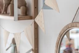 Pennant Chain For Children's Room Made Of Wood - Children's Garland Decoration Wooden - thumbnail 1
