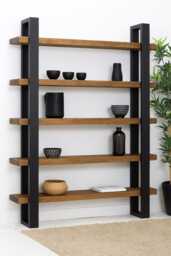 Reclaimed Scaffold Board Shelving Unit Rustic Industrial Bookcase - thumbnail 1