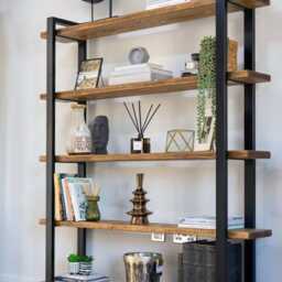 Reclaimed Scaffold Board Shelving Unit Rustic Industrial Bookcase - thumbnail 2