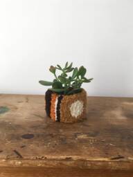 Mosaic Tufted Plant Pot - Copper Sand Black - Extra Small Size - thumbnail 1