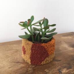 Mosaic Tufted Plant Pot - Copper Sand Black - Extra Small Size - thumbnail 3