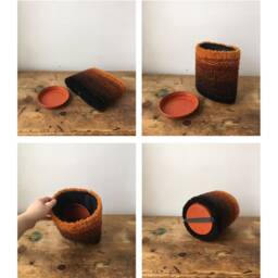 Mosaic Tufted Plant Pot - Copper Sand Black - Extra Small Size - thumbnail 4