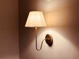 1950S Brass Wall Sconce With Shade - Mid Century Lamp Antique Light Vintage Lighting Mounted Fixture
